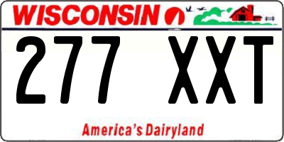WI license plate 277XXT