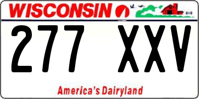 WI license plate 277XXV