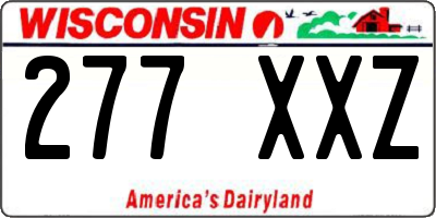WI license plate 277XXZ