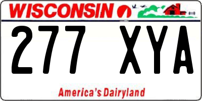 WI license plate 277XYA