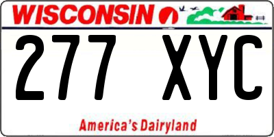 WI license plate 277XYC