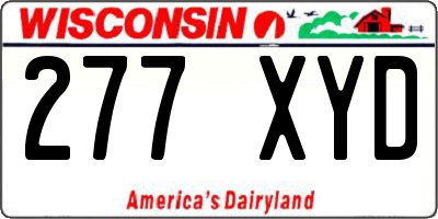 WI license plate 277XYD