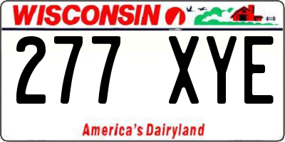 WI license plate 277XYE