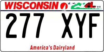 WI license plate 277XYF