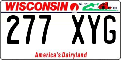 WI license plate 277XYG