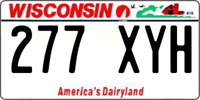 WI license plate 277XYH
