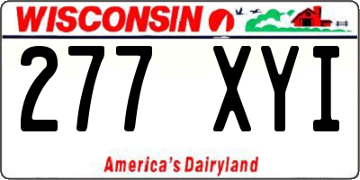 WI license plate 277XYI