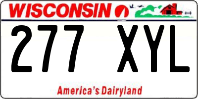 WI license plate 277XYL