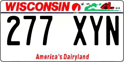 WI license plate 277XYN