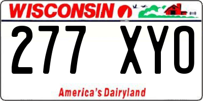 WI license plate 277XYO