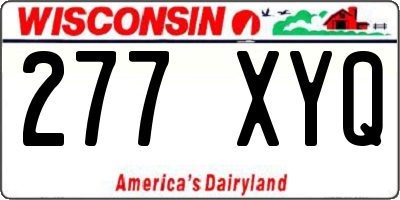 WI license plate 277XYQ