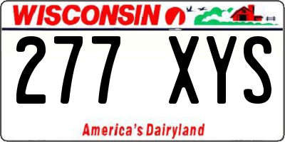 WI license plate 277XYS