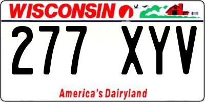 WI license plate 277XYV