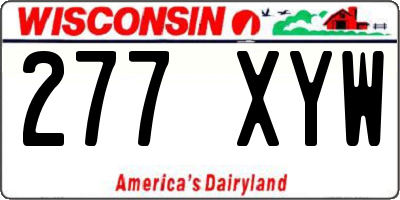 WI license plate 277XYW