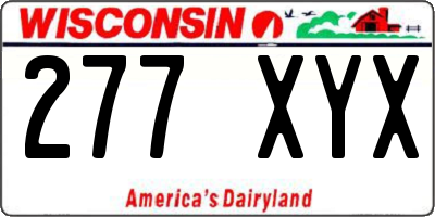 WI license plate 277XYX