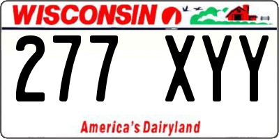 WI license plate 277XYY