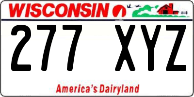 WI license plate 277XYZ