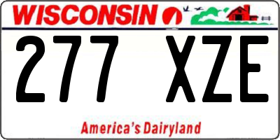 WI license plate 277XZE