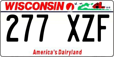 WI license plate 277XZF