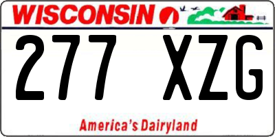 WI license plate 277XZG