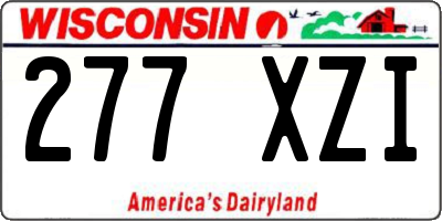 WI license plate 277XZI