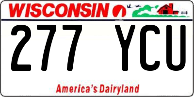 WI license plate 277YCU