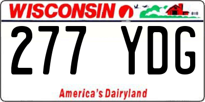 WI license plate 277YDG