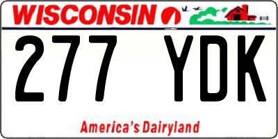 WI license plate 277YDK