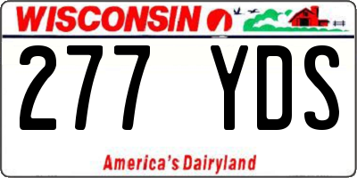 WI license plate 277YDS