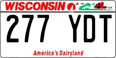 WI license plate 277YDT