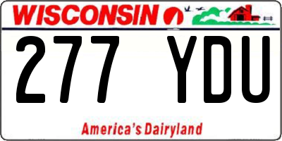 WI license plate 277YDU