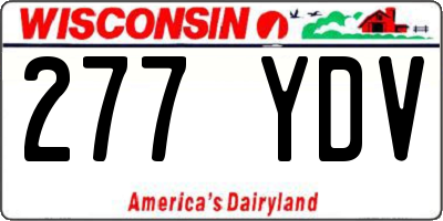 WI license plate 277YDV