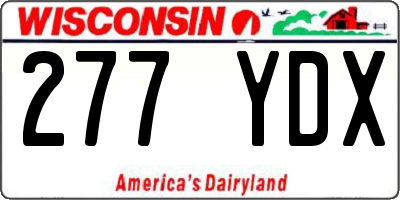 WI license plate 277YDX