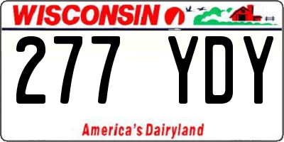 WI license plate 277YDY