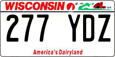 WI license plate 277YDZ