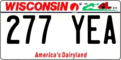 WI license plate 277YEA