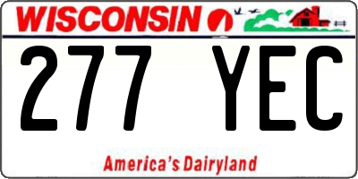WI license plate 277YEC
