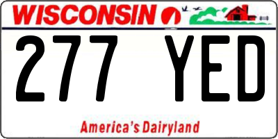 WI license plate 277YED