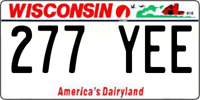 WI license plate 277YEE