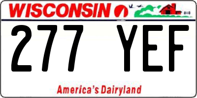WI license plate 277YEF