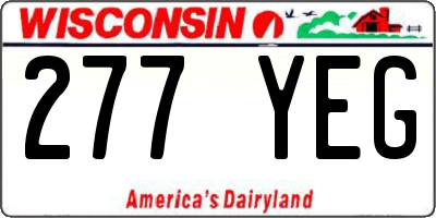 WI license plate 277YEG