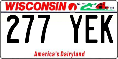 WI license plate 277YEK