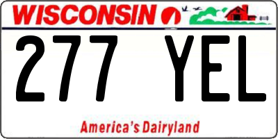 WI license plate 277YEL