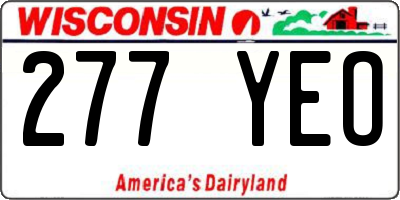 WI license plate 277YEO