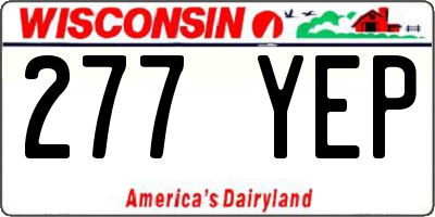 WI license plate 277YEP