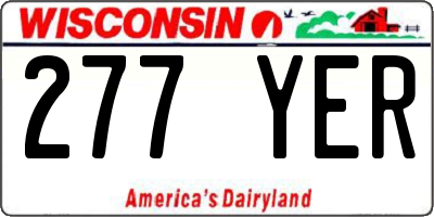 WI license plate 277YER