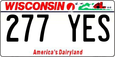 WI license plate 277YES