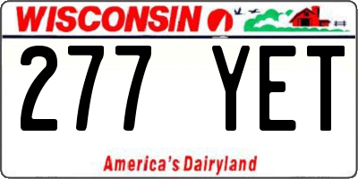 WI license plate 277YET