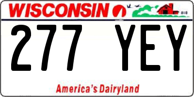 WI license plate 277YEY