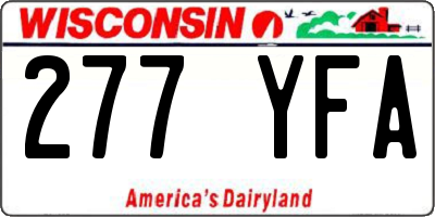 WI license plate 277YFA